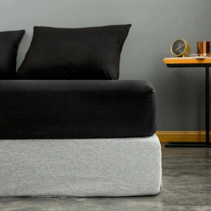 L'essentiel linge de maison Düzboya - Juego de sábanas individuales - Negro L'essentiel linge de maison Düzboya - Juego de sábanas individuales - Negro